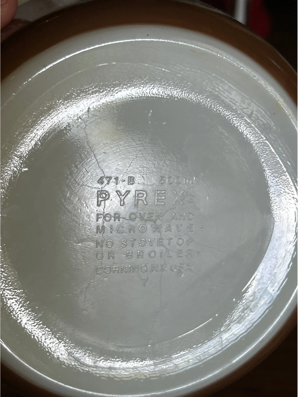 Vintage Pyrex Brown Floral 471-B Casserole Dish 1 Qt